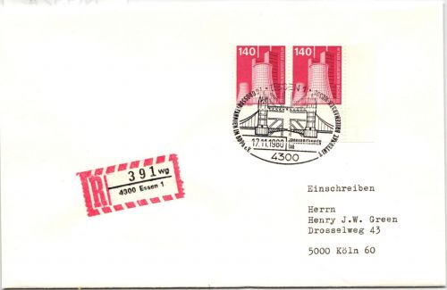 Berlin 504 auf Brief als Mehrfachfrankatur vom Eckrand #NG327