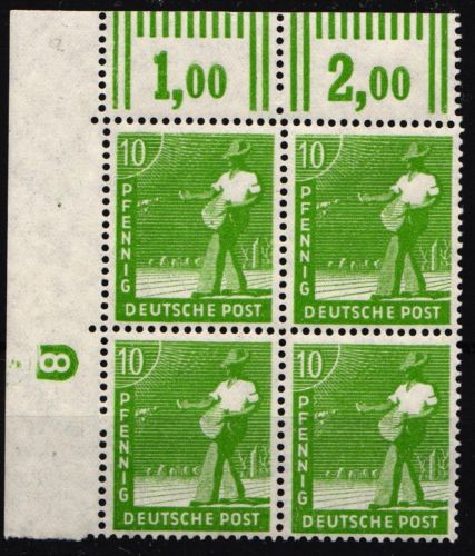 Alliierte Besetzung 946 DZ postfrisch 4er Block, DZ 8 #NG441