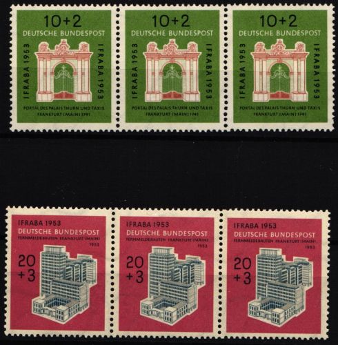 BRD Bund 171-172 postfrisch 3er Streifen #NG517