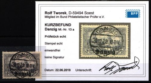Danzig 13 a gestempelt