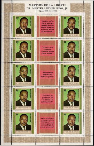 Guinea 510 postfrisch als Kleinbogen, Martin Luther King #ND357