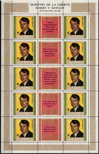 Guinea 509 postfrisch als Kleinbogen, Robert F. Kennedy #ND358