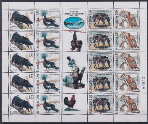 Jugoslawien 2787-2790 postfrisch als Kleinbogen, Wildtiere #NE540