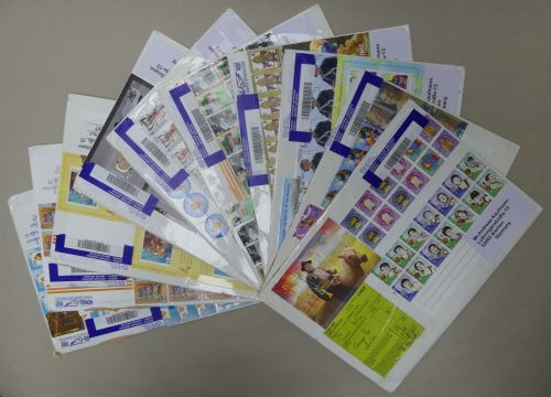 Mongolei auf Brief 10x A4 Format mit einer bunten Frankatur -selten- #IM895
