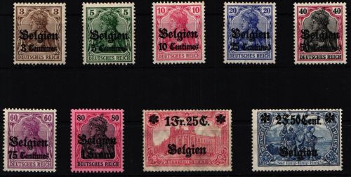 Deutsche Besetzung 1. WK Belgien 1-9 postfrisch #NA926