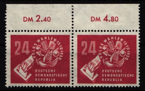 DDR 275 postfrisch waagerechtes Paar vom Oberrand #NG795