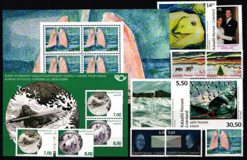 Dänemark Grönland Jahrgang 2008 ohne selbsklebenden Marken postfrisch #NI881