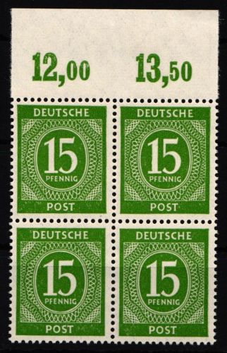 Alliierte Besetzung 922 P OR ndgz postfrisch als 4er Block #NJ189