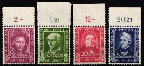 BRD Bund 117-120 OR postfrisch vom Oberrand gefaltet #NJ297