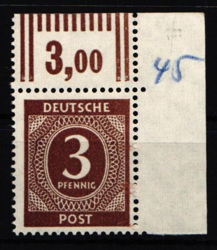 Alliierte Besetzung 913 W OR postfrisch vom Eckrand #NJ358