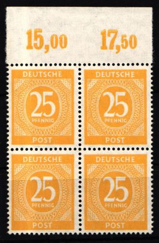 Alliierte Besetzung 927 P OR ndgz postfrisch 4er Block #NJ377