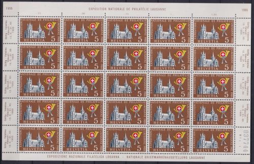Schweiz 607 postfrisch als Bogen #NJ490