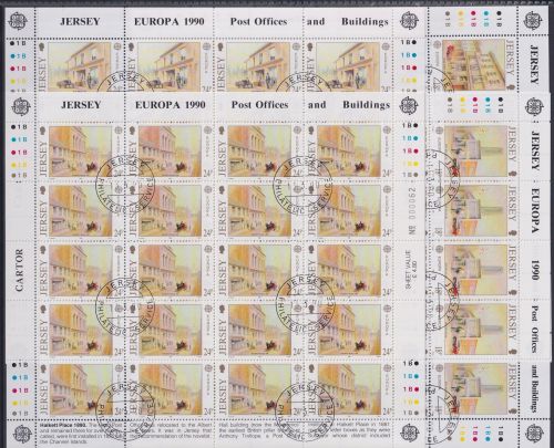 Jersey 508-511 gestempelt mit EST, als Kleinbögen, Cept #NF296