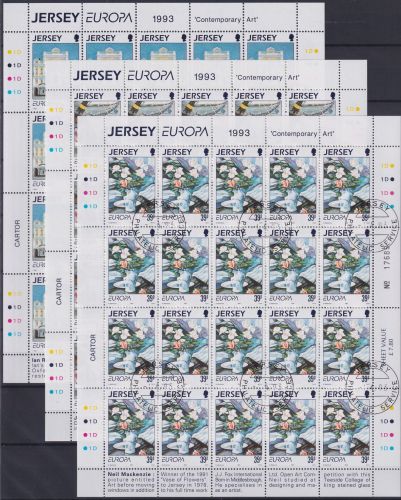 Jersey 612-614 gestempelt mit EST, als Kleinbögen, Cept #NF314