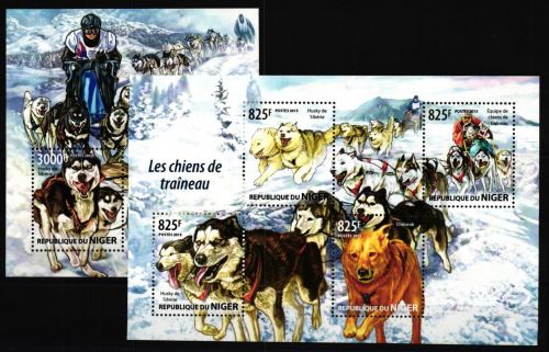 Niger 3505-3508 und Block 445 postfrisch Kleinbogen / Hunde #KC720