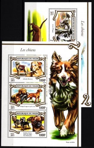 Niger 3538-3540 und Block 452 postfrisch Kleinbogen / Hunde #KC724