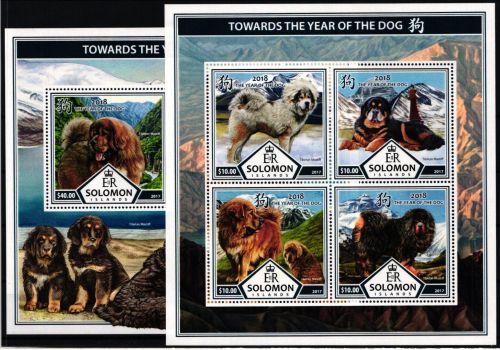 Salomon Inseln 4527-4530 und Block 656 postfrisch Kleinbogen / Hunde #KC516