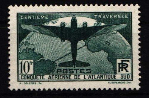 Frankreich 327 postfrisch Ozeanüberquerung mit Postflugzeug #NE844