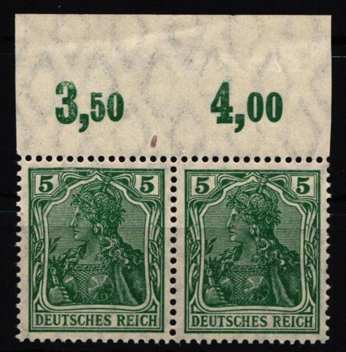 Deutsches Reich 85 II d P OR postfrisch Paar, geprüft Zenker BPP #NJ824