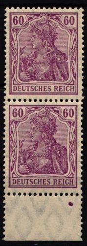 Deutsches Reich 92 II c postfrisch senkr. Paar, geprüft Jäschke BPP #NJ853