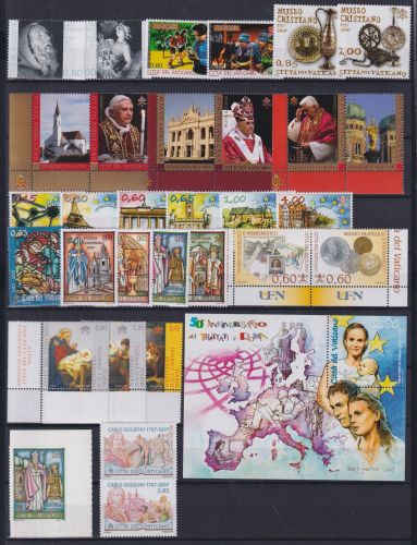 Vatikan Jahrgang 2007 mit 1571-1600 ohne 1582 postfrisch #NI279