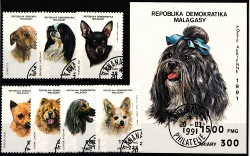 Madagaskar 1299-1305 und Block 157 gestempelt #NK258