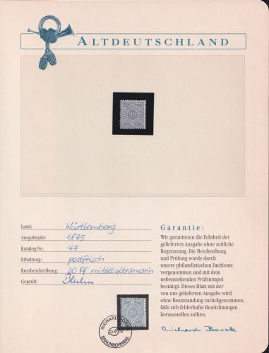 Altdeutschland Württemberg 47 postfrisch