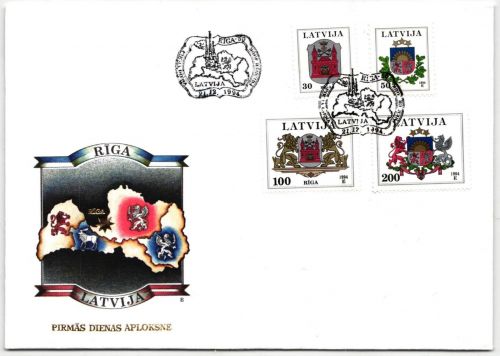 Lettland FDC 389-392 als Ersttagsbrief #NK572