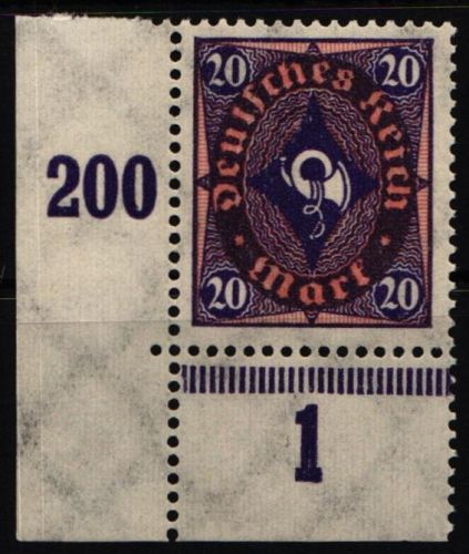 Deutsches Reich 207 UR postfrisch vom Eckrand #NL310