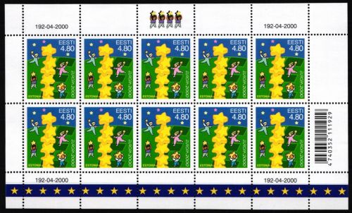 Estland 371 postfrisch als Kleinbogen, CEPT 2001 #NF653