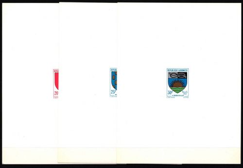 Gabun 355-357 postfrisch als Epreuve de Luxe/ EdL, Stadtwappen #NF410
