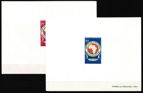 Kongo Brazzaville 182-183 postfrisch als Epreuve de Luxe/ EdL #NF463