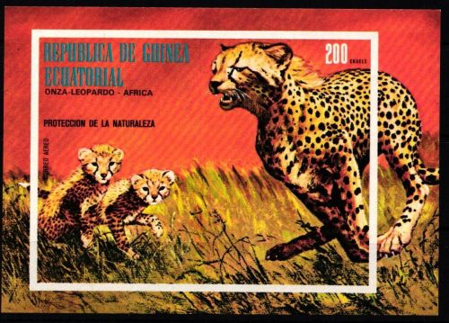 äquatorial Guinea Block 146 postfrisch Gepard, Wildtiere #NF475