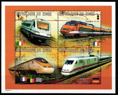 Niger 1294-1297 postfrisch als Kleinbogen Eisenbahn Lokomotive #KP990
