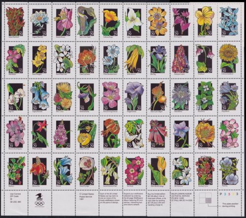 USA ZD-Bogen 2252-2301 postfrisch Wildblumen #KB543