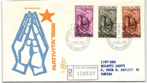 Vatikan FDC 514-516 als Ersttagsbrief #NO744