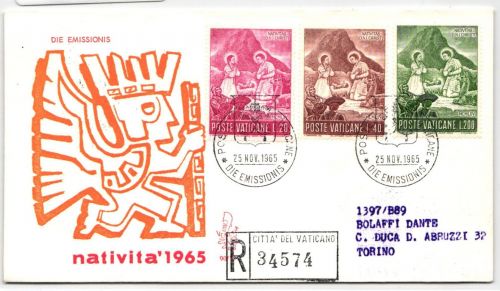 Vatikan FDC 487-489 als Ersttagsbrief #NO747