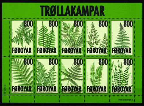 Dänemark Färöer 647-656 postfrisch als Kleinbogen #NP824