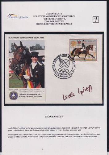 Gedenkblatt "Nicole Uphoff" mit Original Autogramm #NP231