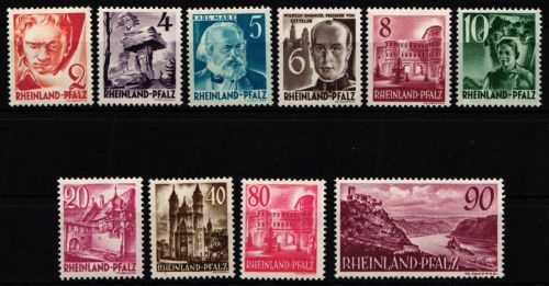 Französische Zone Rheinland-Pfalz 32-41 postfrisch #NK030