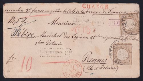 Deutsches Reich 6 auf Brief als Mehrfachfrankatur Attest Krug BPP #NL864