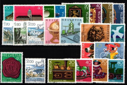Schweiz Jahrgang 1983 mit 1242-1264 postfrisch #NO120