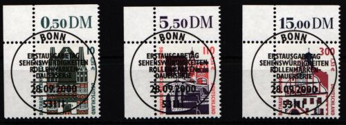 BRD 2139-2141 gestempelt als Eckrand #NP678