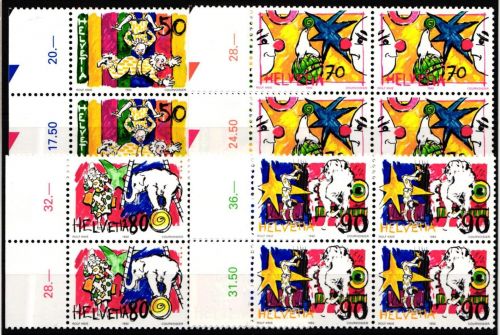 Schweiz 1478-1481 postfrisch als Vierblöcke #NP457