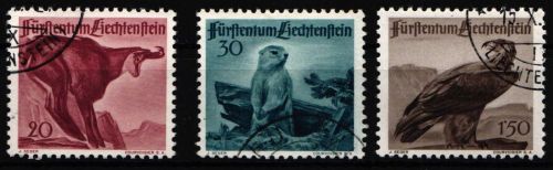 Liechtenstein 253-255 gestempelt Tiere #NM077