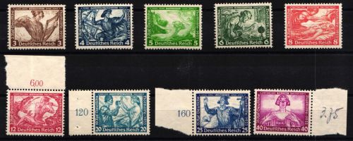 Deutsches Reich 499-507 postfrisch teilweise von Seitenrand #NR009