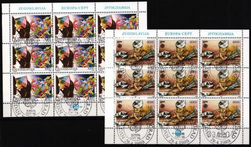 Jugoslawien 2340-2341 gestempelt mit EST, als Kleinbögen, Cept 1989 #NM450