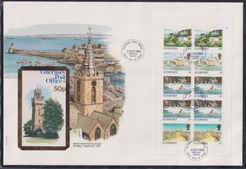 Guernsey 289, 291, 326, 327 gestempelt Ersttag vom Markenheftchen #NP709