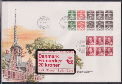 Dänemark 572, 744, 792-793 gestempelt Ersttag vom Markenheftchen #NP791