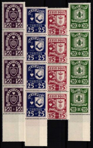 Estland 127-130 postfrisch als 4er Streifen, gefaltet #NM179